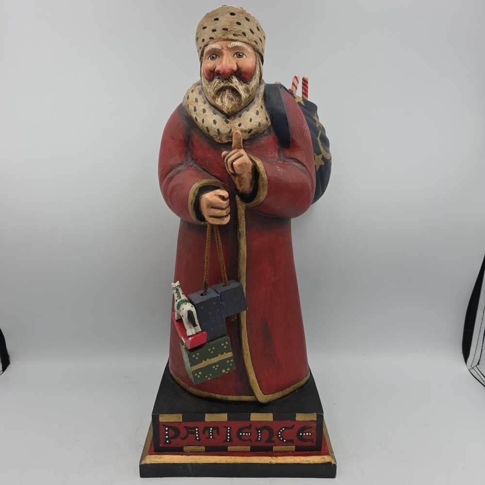 Leo R. Smith Folk Art Patience Santa Sculpture Figurine 16-inch Tall RARE